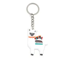 Süßer Alpaka Schlüsselanhänger, PVC Cartoon Tier Schlüsselring, stylischer Taschenanhänger.