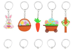 Oster Silikon Schlüsselanhänger niedlicher Hase Osterei Karotte Anhänger Party Geschenke