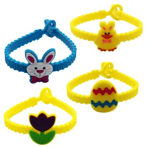 Kinder Ostern Silikon Armband süße Cartoon Hase Küken Ei Armreifen Party PVC Schmuck