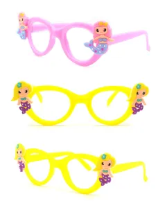 Cute kids candy color decorative glasses frame with adorable mermaid toys details.