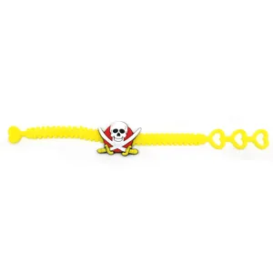 Kinder Halloween Pirat PVC Armband Süße Cartoon Totenkopf Verstellbare Armreifen Geschenk