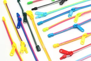 Bracelets colorés en plastique avec fermeture éclair, accessoires de bricolage.