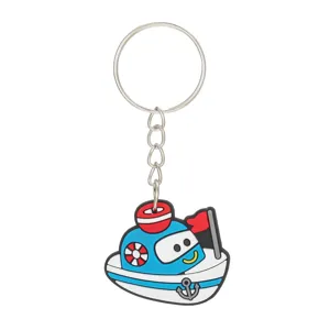 Niedlicher Cartoon Schiff Schlüsselanhänger PVC weicher Anhänger Tasche Deko Geschenk