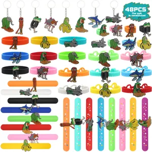 Abstract Novelty Mythical Monster Party Favors Set For Kids PVC Keychains Slap Bracelets Rings Toy Assortment Cute Bag Hanging Ornaments Novelty Gifts