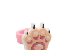 Schattige cartoon direnpoot PVC zacht rubberen ring voor kinderen, roze ring speelgoed.