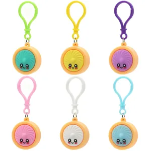 Leuke siliconen baozi sleutelhanger 3D cartoon voedsel tas hanger schattige bedel