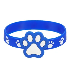 Niedliches Katzen Pfoten Silikon Armband, blauer Kinderschmuck Armreif Geschenke.