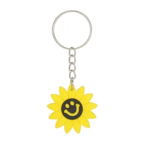 Sonnenblume Smiley Schlüsselanhänger süßer PVC Anhänger Taschenzubehör Geschenk