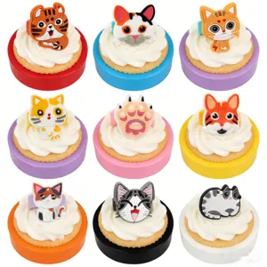 Schattige Cartoon Dier Kat Zachte PVC Ring Voor Kinderen Kleurrijke 3D Kitten Poot Open Vingerring Party Gunsten Klein Speelgoed Cadeau Sieraden
