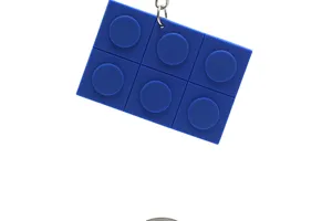 Blue building block keychain cute PVC soft toy pendant bag accessory fashion charm gift