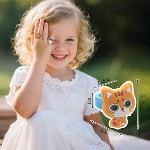 Leuke PVC zacht rubberen kattenring voor kinderen, schattig dier speelgoed sieraden.
