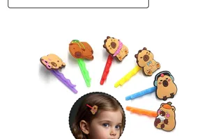 Süße Cartoon Kapibara Haarklammern Set, bunte PVC Tier Haarnadeln für Kinder Haarstyling Accessoires.