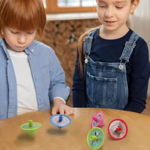 Bambini plastica colorato gatto trottola giocattolo rotazione manuale educativo festa