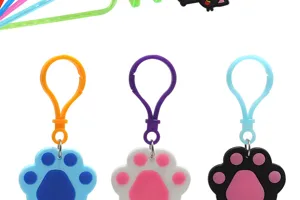Süße Cartoon Katzenpfote Schlüsselanhänger PVC weich Gummi Anhänger bunte Accessoires.
