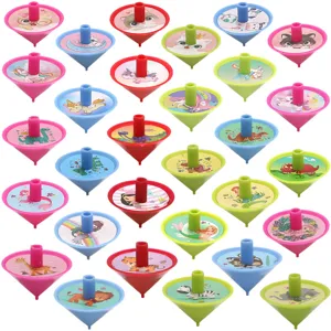 Trottole colorate in plastica per bambini, set di giocattoli educativi per feste.