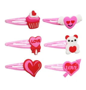 Süße rosa PVC Haarklammern für Mädchen, niedliche Cartoon Haarspangen Set Kinder.