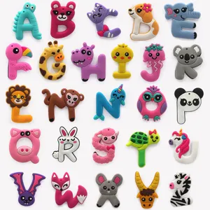 26 cute cartoon animal English alphabet fridge magnets, soft rubber educational toy for kids.