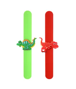 Bracelets slap dinosaure pour enfants en silicone bracelets snap mignons jouets de dessins animés