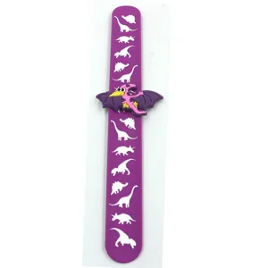 Cartoon Dinosaurier gedruckt Klapparmband Kinder Spielzeug Armband niedlich Schmuck Geschenk