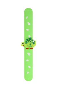 Grünes Cartoon Dinosaurier Klapparmband niedliches Silikon Handgelenk Kinderspielzeug.