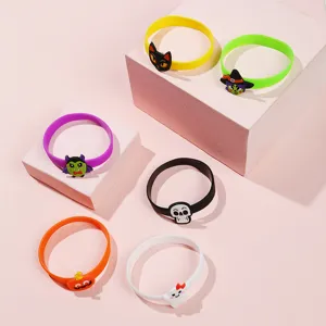 Ensemble de bracelets en silicone Halloween avec motifs mignons de fantôme et citrouille enfants