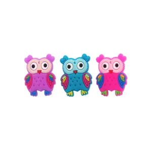 Buntes PVC Cartoon Eulen Anhänger Set, ideal für Kinder Party Dekoration und süße Accessoires.