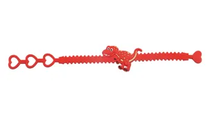 Rotes Silikon Dinosaurier Kinder Armband mit Herz verstellbaren Löchern, niedliches Geschenk.
