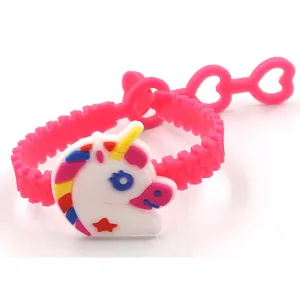 Roze eenhoorn armband PVC schattig cartoon hart verstelbare polsband detailweergave voor kinderen