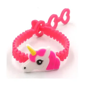 Leuke roze eenhoorn siliconen armband voor kinderen met verstelbare hart gesp ontwerpen