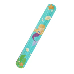 Mermaid slap bracelet PVC cartoon wristband ocean theme party favor kids toy accessory 1pc