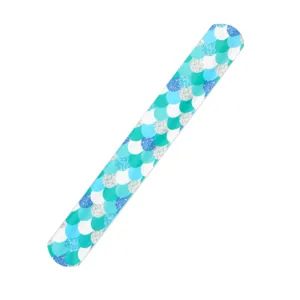 Mermaid scale PVC slap bracelet, colorful snap wristband for kids party favors toy gifts.