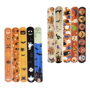 Βραχιόλια slap Halloween από PVC βραχιόλια snap τρομακτικά δώρα πάρτι ποικίλα χαριτωμένα σχέδια