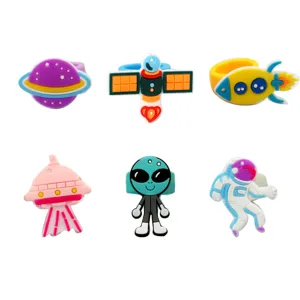 Kinder Weltraum Thema PVC weiche Gummi Ringe Set, süße Cartoon Planet Rakete Astronaut.