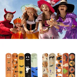 Halloween PVC slap βραχιόλια παιδικό πάρτι δώρο χαριτωμένο καρτούν εκτύπωση σετ 10