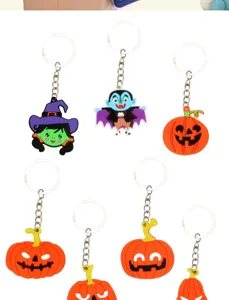 Halloween PVC weichgummi schlüsselanhänger kürbis hexe vampir niedliche taschenanhänger deko