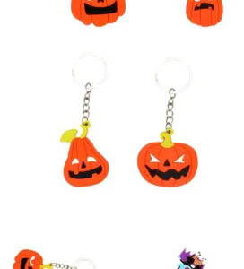 Halloween PVC Schlüsselanhänger süßer Cartoon Kürbis Anhänger gruselige Feiertags Deko