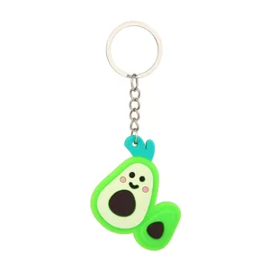 Süßer Cartoon Avocado Schlüsselanhänger PVC weicher Gummi Schlüsselring Tasche Auto