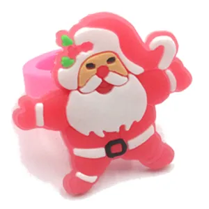 Details of the cute Christmas Santa Claus soft rubber ring, perfect children toy gift.