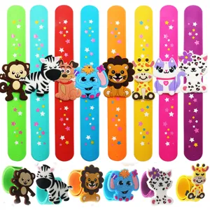 Simpatico Braccialetto Slap Animali della Foresta in Morbido Silicone con Motivo a Stelle per Feste di Bambini Regalo di Compleanno Giocattolo