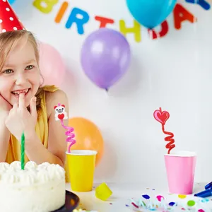 Cannuccia San Valentino cartone animato orsetto cuore PVC per festa e bambini compleanno.