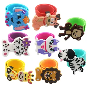 Braccialetti slap in silicone con animali della foresta carini per bambini, giochi e polsi.