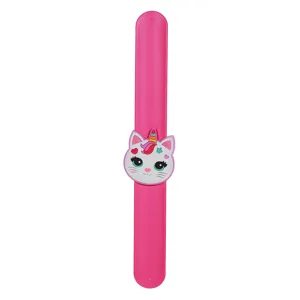 Cute cartoon cat unicorn slap bracelet for children fun pink wristband toy party nice gift