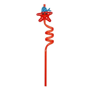 Primer plano detallado del creativo sorbete espiral rojo con un lindo diseño de estrella marina.