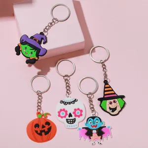Schattige Halloween PVC sleutelhanger set met pompoen heks en spook voor accessoires.