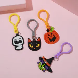 Halloween PVC sleutelhangers schattige tekenfilm skelet kat pompoen heks sleutelhanger