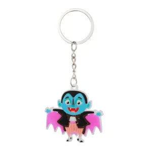 Leuke cartoon vampier PVC sleutelhanger Halloween geest autohanger tas accessoire cadeau