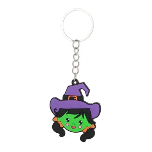 Leuke Halloween heks sleutelhanger PVC cartoon ring auto hanger top cadeautje item