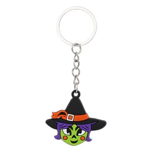 Halloween heks PVC sleutelhanger schattige cartoon geest sleutelring tas hanger