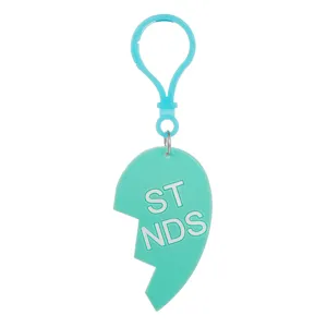 PVC cloud best friend keychain cute green split heart key ring bag pendant accessory