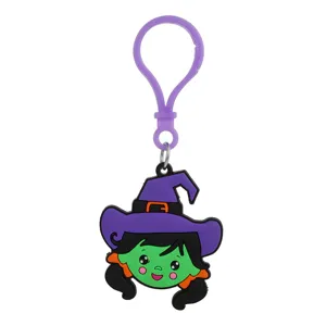 Leuke Halloween heks PVC sleutelhanger cartoon geest tas hanger auto accessoire